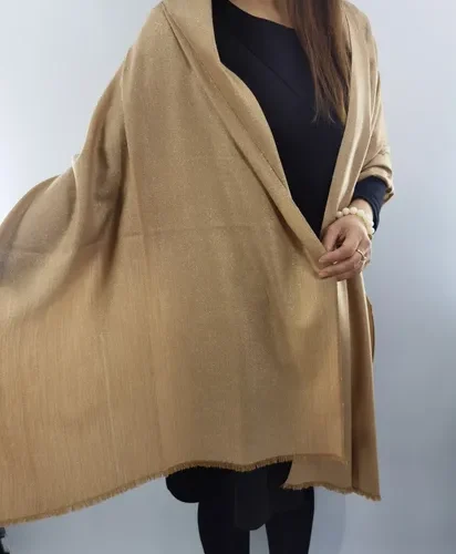 Metallic herringbone wool wrap — supplier product photograph